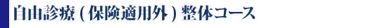 自由診療(保険適用外)整体コース